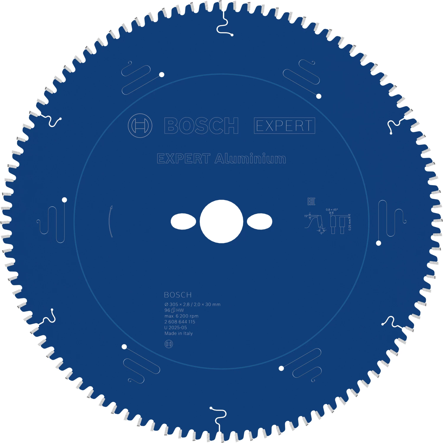 Bosch 2608644115 EXPERT Cirkelzaagblad - 305 X 30 X 96T - Aluminium