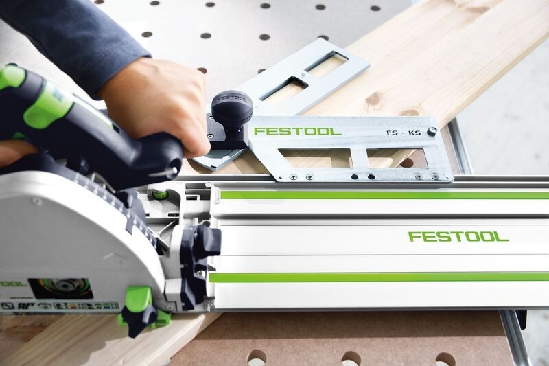 Festool FS 1400/2 Geleiderail - 1400mm - Met 2x FSZ 120 Schroefklemmen - Detailed view of the product