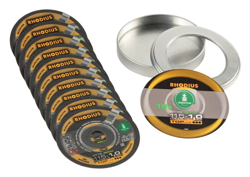 Rhodius 210247 XT15 ACCU TOPline Lll Doorslijpschijf Extra Dun 115 X 22,23 X 1mm (10 St) - Detailed view of the product