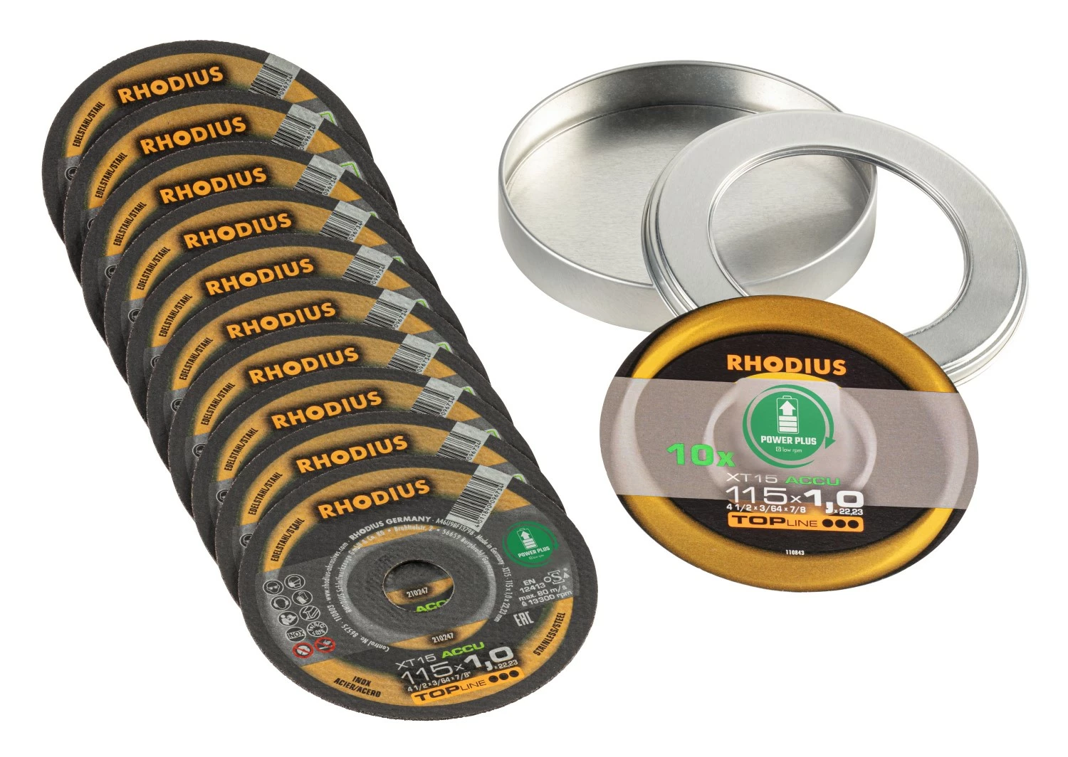 Rhodius 210247 XT15 ACCU TOPline Lll Doorslijpschijf Extra Dun 115 X 22,23 X 1mm (10 St) thumbnail 2