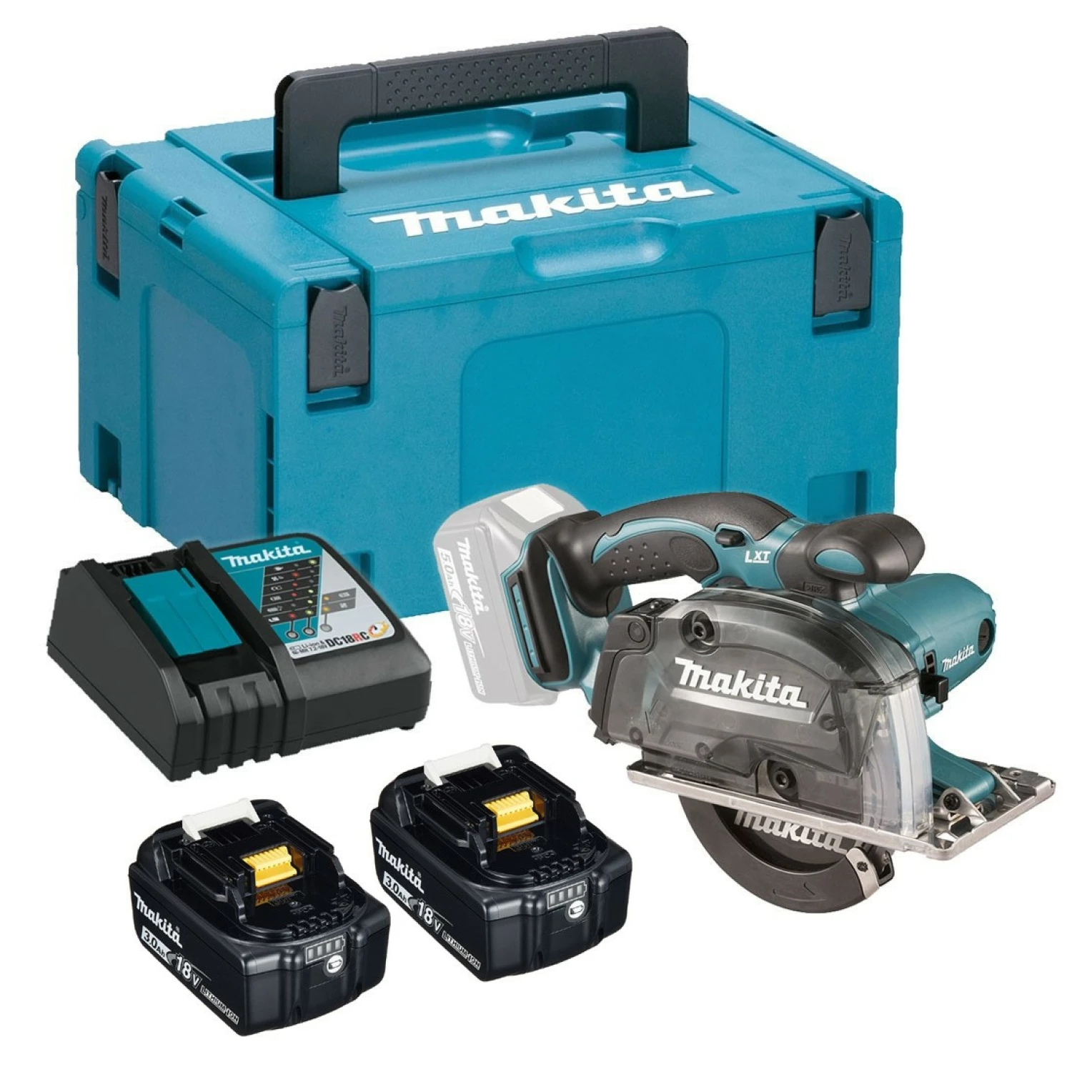 Makita DCS552RFJ 18V Li-Ion Accu Metaalcirkelzaag Set (2x 3.0Ah Accu) In Mbox - 136mm