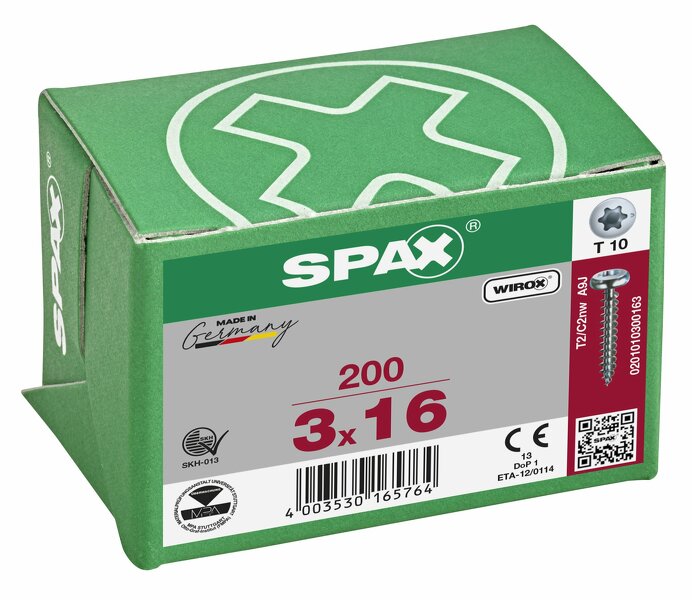 SPAX Universele Schroeven Cilinderkop - Voldraad - T10 - 3.0x16 Mm (200st) - Detailed view of the product