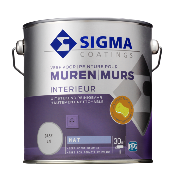 Sigma Muurverf Reinigbaar Mat - Op Kleur Gemengd - 2.5L