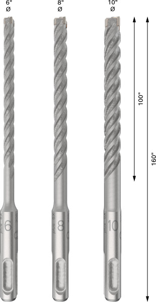 Bosch 2608833912 PRO Hamerboorset SDS Plus-5X - 6/8/10mm (3 Stuks) - Detailed view of the product