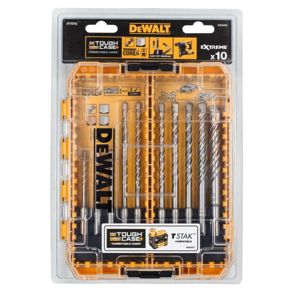 DeWALT DT70753-QZ SDS-Plus 10-delige Betonborenset In Cassette - 5/6/7/8/9/10/12mm - Detailed view of the product