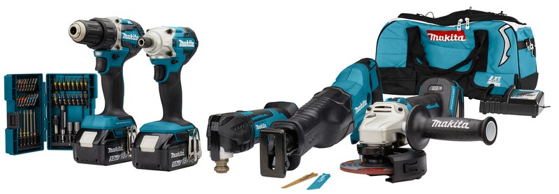 Makita DLX5068TX1 LXT 18V Li-Ion Accu Combiset Incl. Accessoires (2x 5,0 Ah Accu) In Tas EAN: 88381740067