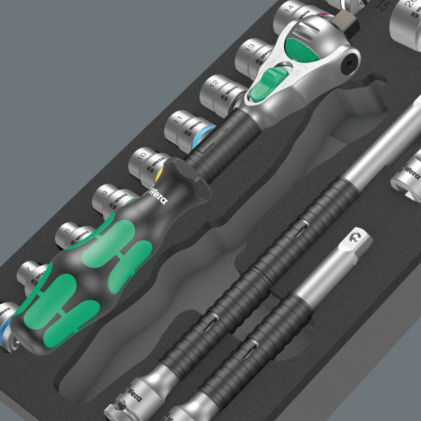 Wera 05150111001 9721 23-delige 8000 B Zyklop Set In Schuimstof Inleg - 3/8" - Detailed view of the product