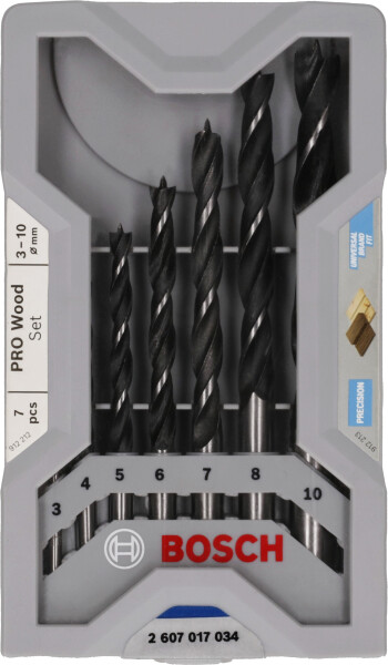 Bosch 2607017034 7-delige Houtspiraalboor Set In Cassette - 3-10mm - Detailed view of the product