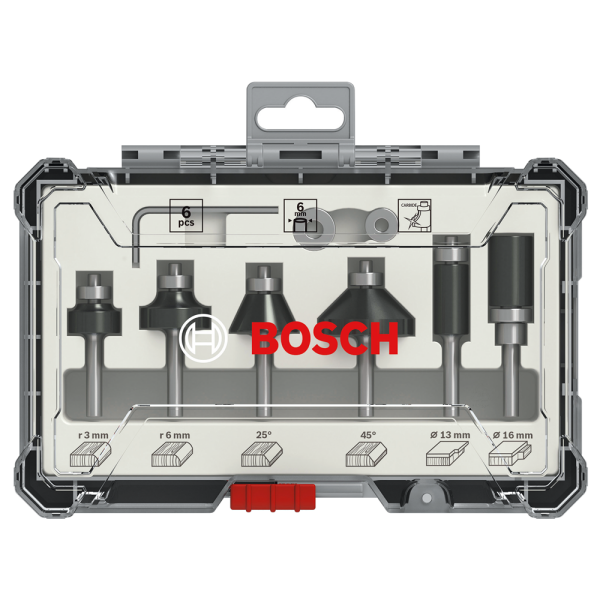Bosch 2607017468 6-delige Frezenset In Cassette - Afronden En Profileren - 6mm