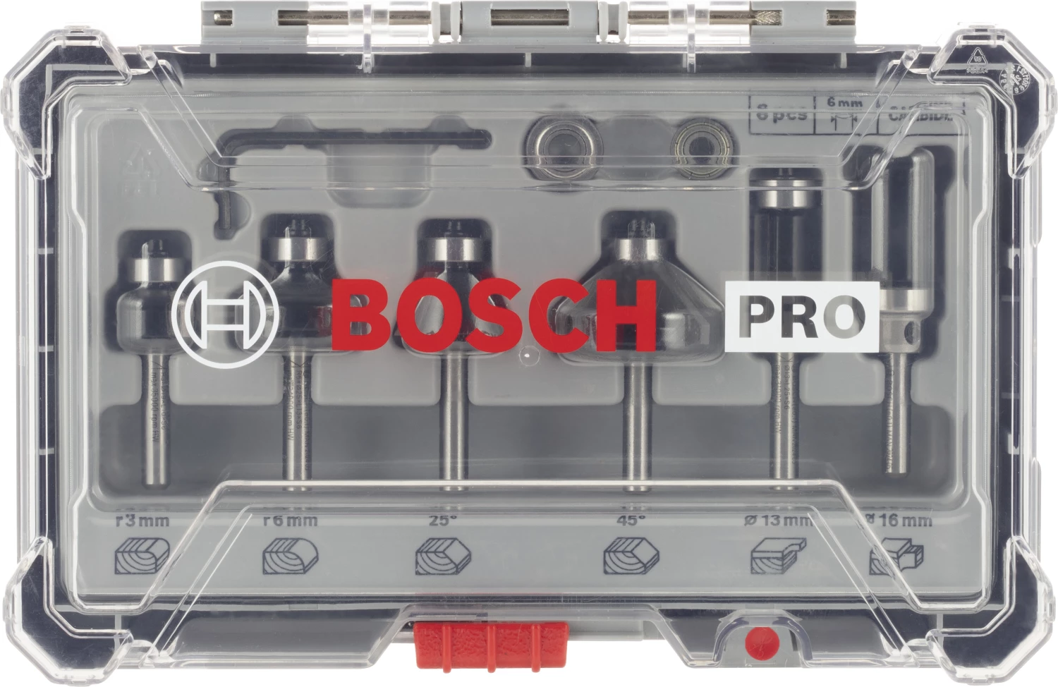 Bosch 2607017468 6-delige Frezenset In Cassette - Afronden En Profileren - 6mm
