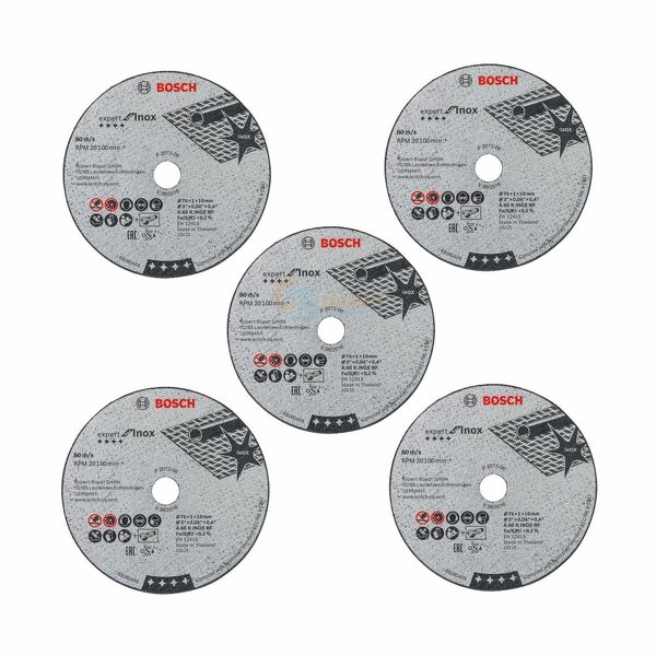 Bosch 2608601520 Expert Doorslijpschijf - 76 X 10 X 1mm - Inox 5 Stuks