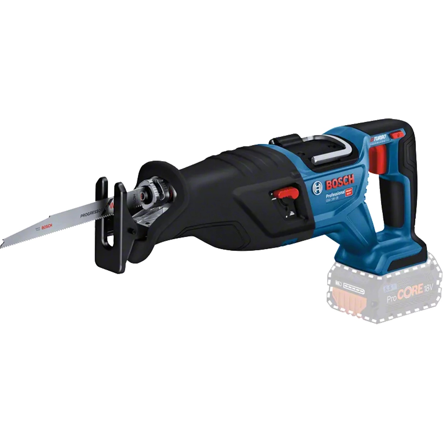 Bosch Professional GSA 18V-28 Reciprozaag - BITURBO - Met 2x 18V accu's (5.5 Ah) en lader - Met 2x zaagblad - in L-Boxx