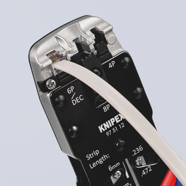 Knipex 975112 Krimptang Voor Westernstekkers - 200mm - Detailed view of the product