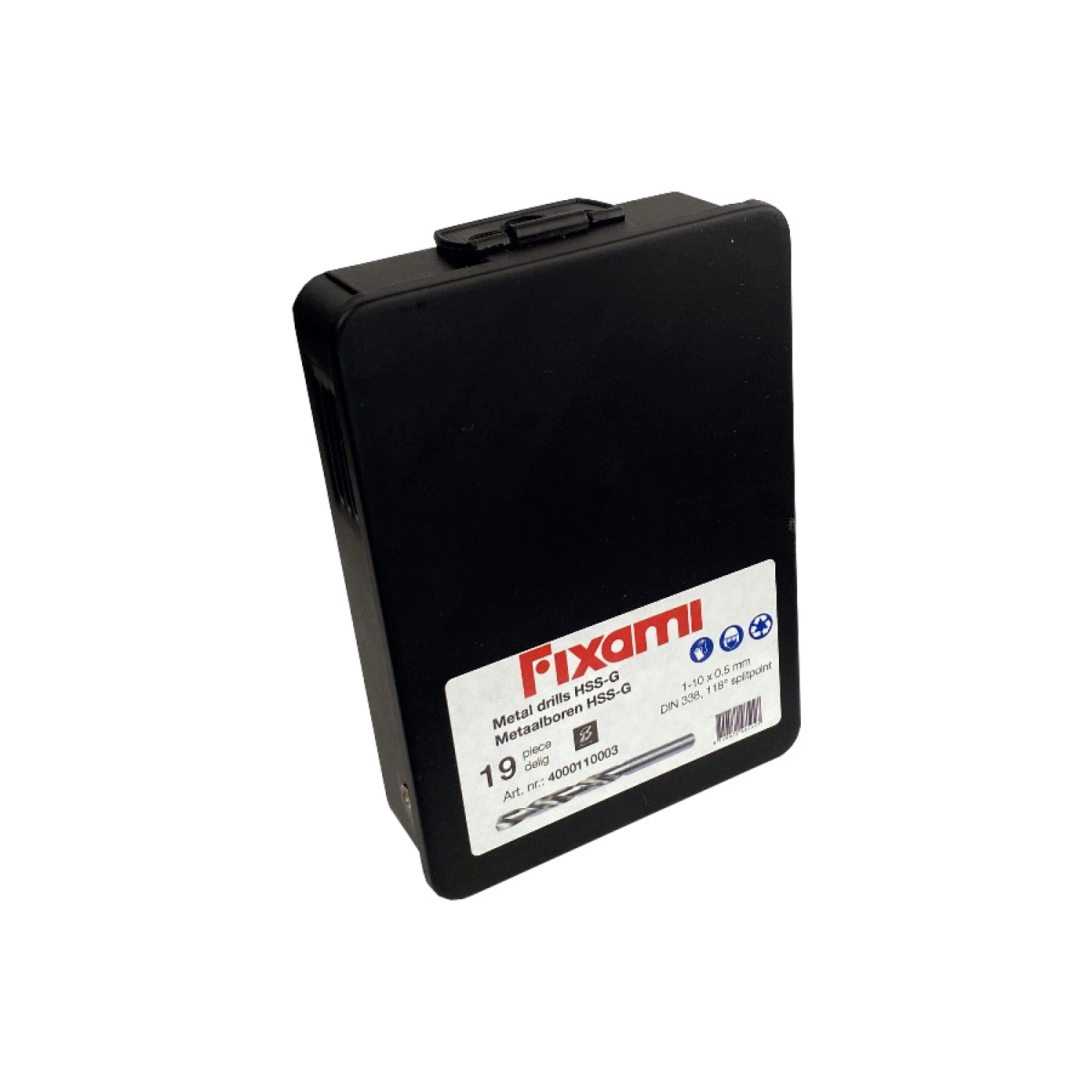 Fit-to-Fix 4000110003 19-delige Uni Metaalborenset DIN338 - HSS-G - 1-10mmx0.5cm thumbnail 2