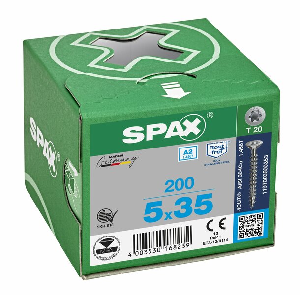 SPAX RVS Schroeven Verzonken Kop - Voldraad - T20 - 5.0x35 Mm (200st) - Detailed view of the product