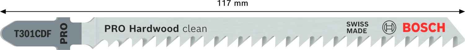 Bosch PRO T301CDF Hardwood Clean Decoupeerzaagblad - 117mm - Hout (5st) thumbnail 4