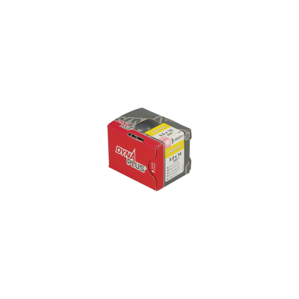 DynaPlus 0281.01.12701 Unischroef - TX10 - 3.0 X 16mm - Platkop - Voldraad - Verzinkt (200st) - Detailed view of the product