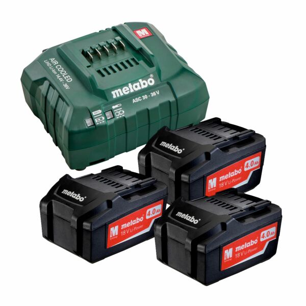 Metabo 685049000 18V Li-Ion Accu Starterset (3x 4.0Ah) + Lader EAN: 4007430236852