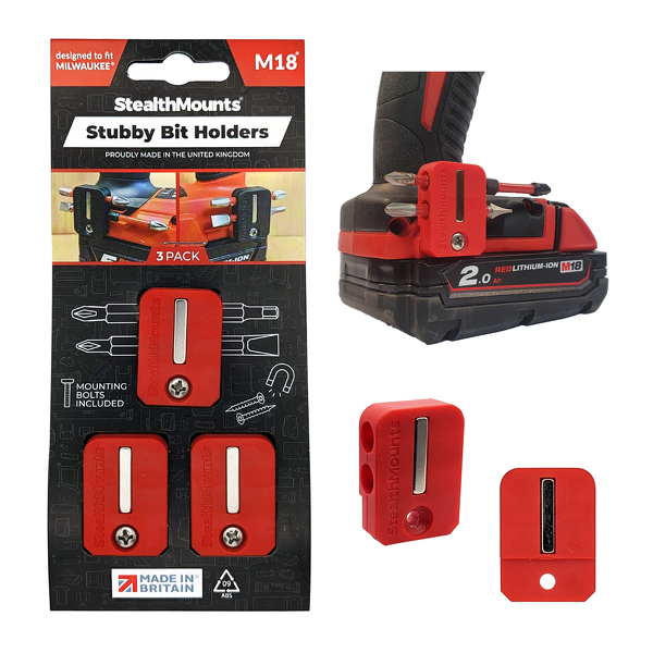 Stealthmounts - BH-M18-S-RED - Stubby bitholder - 2 stuks