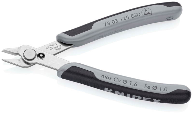 Knipex 7803125ESD ESD Super-Knips Zijsnijtang - Elektronica - 125mm - Detailed view of the product