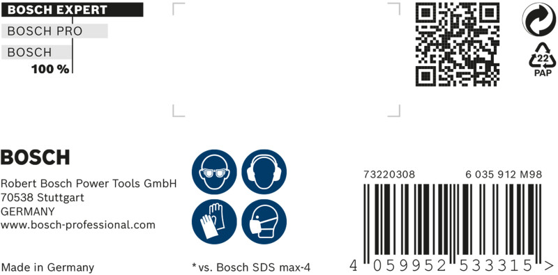 Bosch 2608900257 EXPERT Hamerboor SDS Max-8X - 32x800x920mm - Detailed view of the product