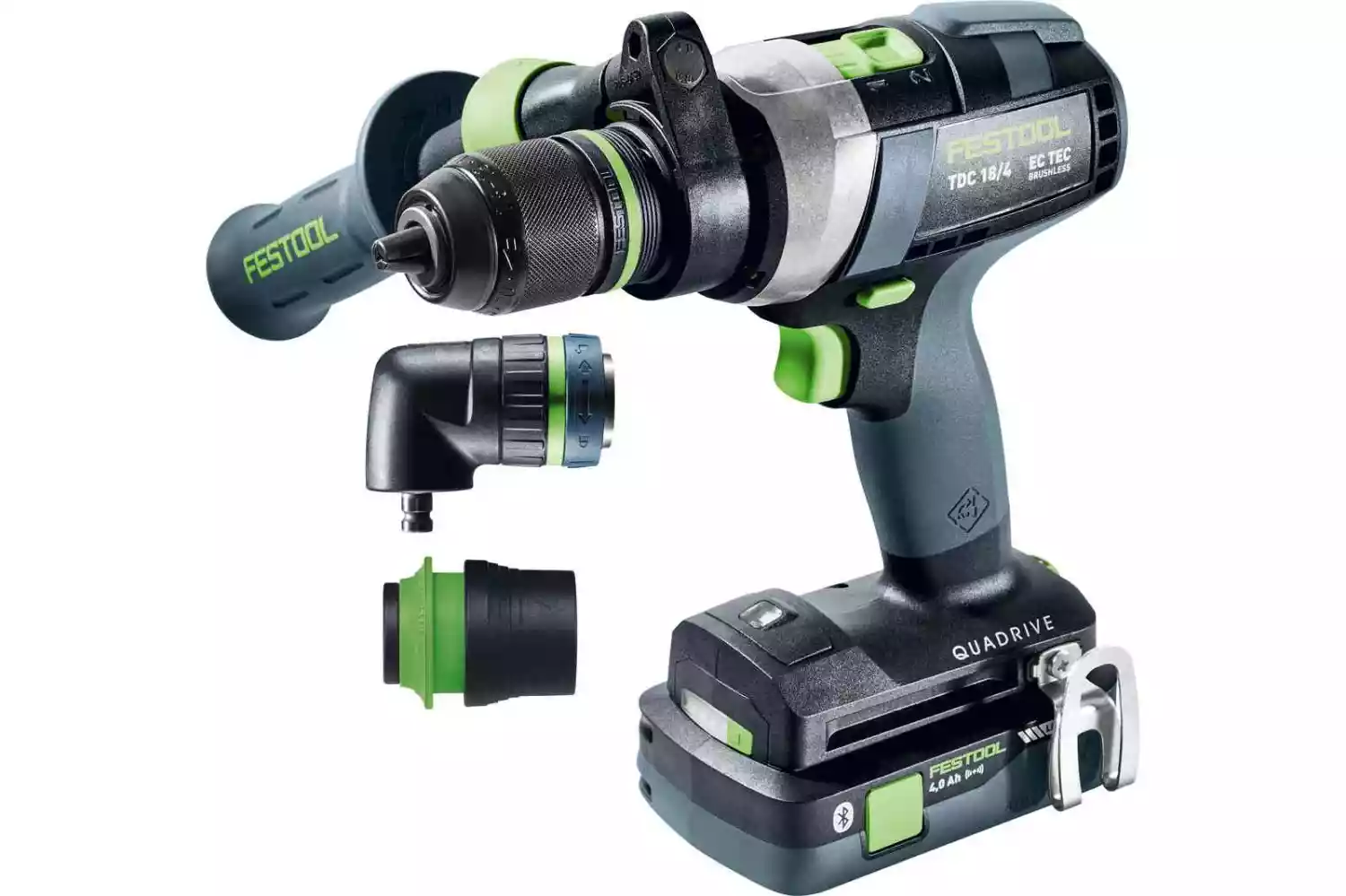 Festool TDC 18/4 50/40 I-Set QUADRIVE Accu Schroefboormachine 18V 4.0/5.0Ah + 1x Hulpstuk in Systainer - 577612
