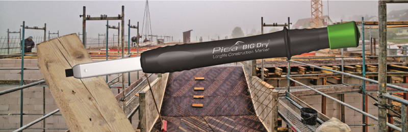 Pica PI6095 BIG Dry Markeerpotlood - 150mm - Grafiet/Wit/Rood (1st.) - Detailed view of the product