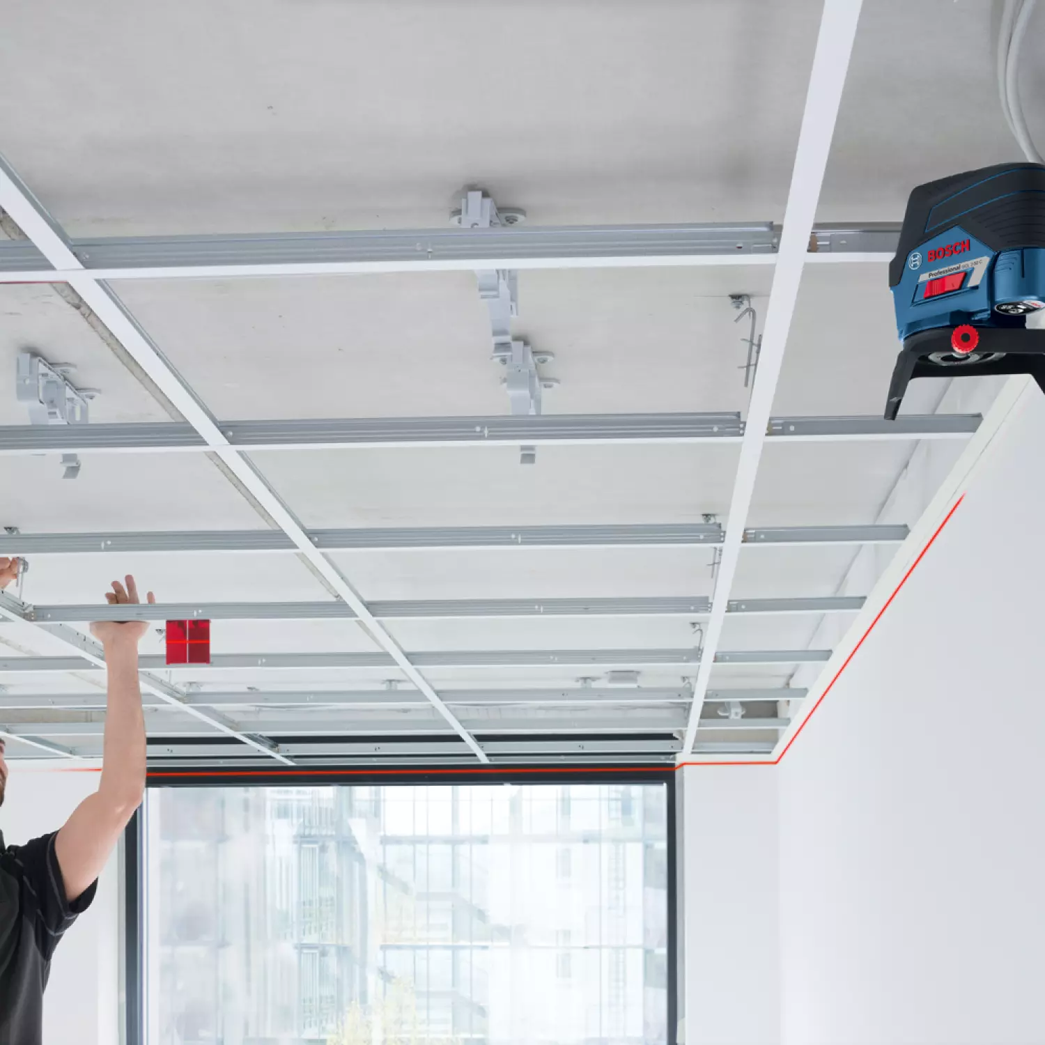 Bosch GCL 2-50 C 12V Li-Ion Accu Kruislijnlaser Incl. AA Adapter In Etui - 20m thumbnail 4