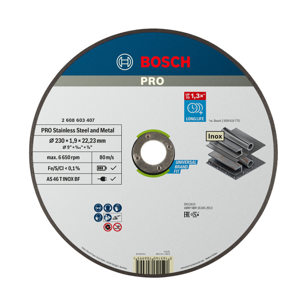 Bosch 2608603407 Expert Rapido Doorslijpschijf - 230 X 22,23 X 1,9mm - Metaal - Default image for the product