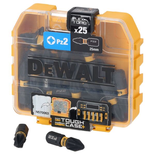 DeWALT DT70556T Pz2 Extreme Impact Torsion Bit Set In Tic Tac Dispenser - 25mm (25st) - Detailed view of the product