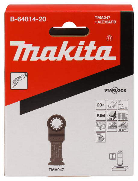 Makita B-64814-20 / TMA047 Invalzaagblad - 32x50mm (20st.) - Detailed view of the product