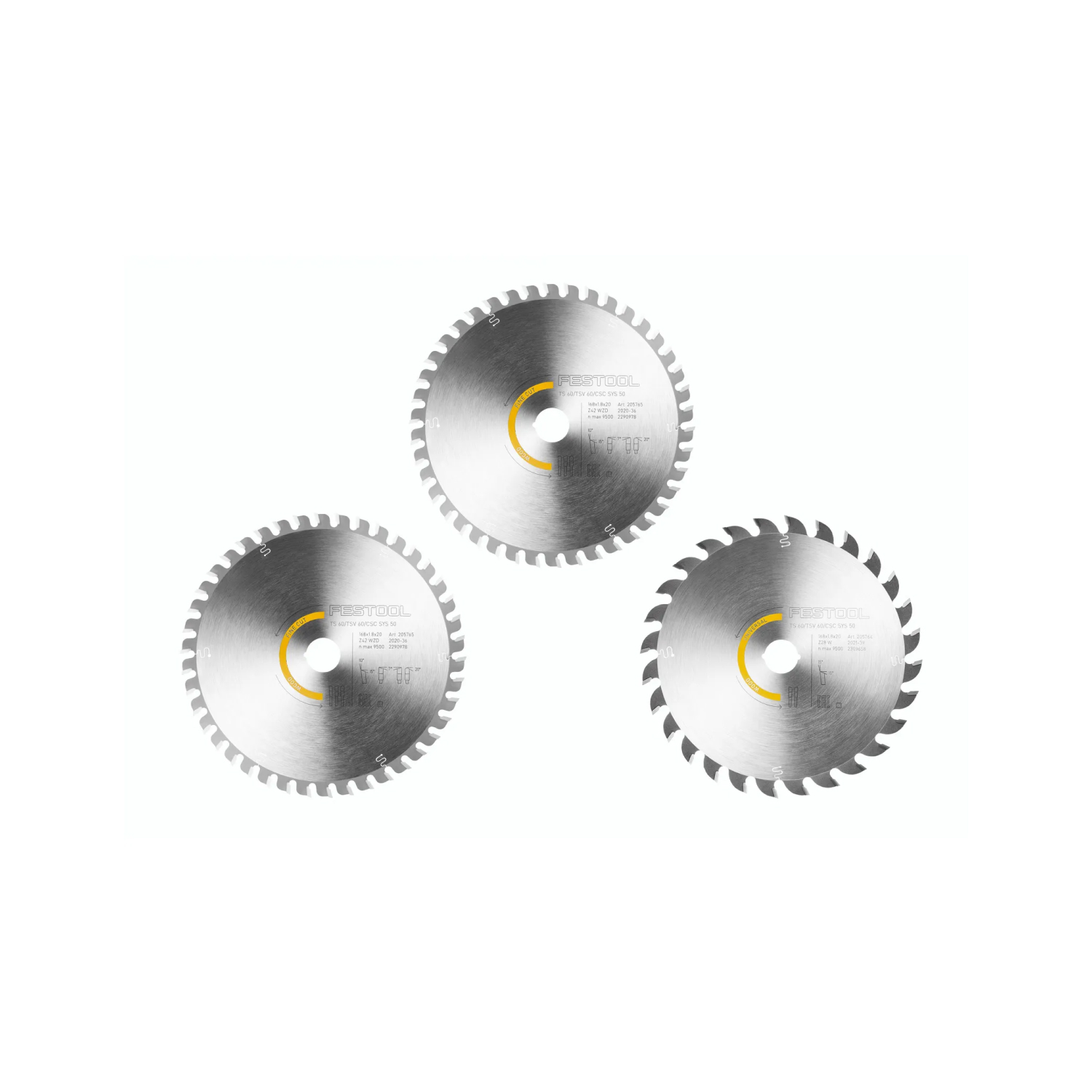 Festool 578566 KSB-SORT/3 W 168x1,8 Zaagbladenset
