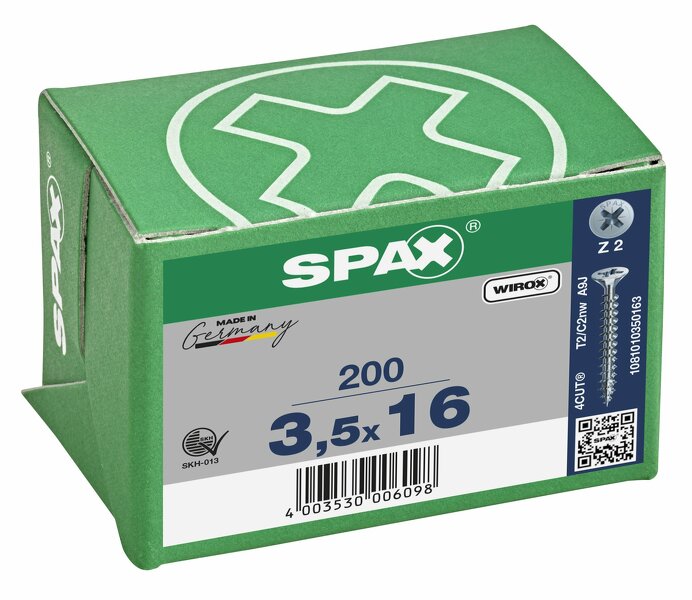 SPAX Universele Schroeven Verzonken Kop - Voldraad - Z2 - 3.5x16 Mm (200st) - Detailed view of the product