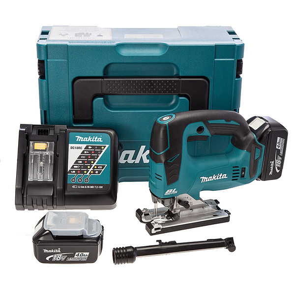 Makita DJV182RMJ 18V Li-Ion Accu Decoupeerzaag Set (2x 4.0Ah Accu) In Mbox - D-greep - Variabel - Koolborstelloos EAN: 88381651981