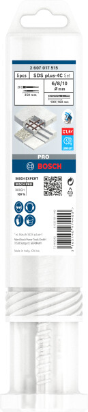 Bosch 2607017515 PRO 5-delige SDS Plus-4C Beitel- En Borenset - Detailed view of the product