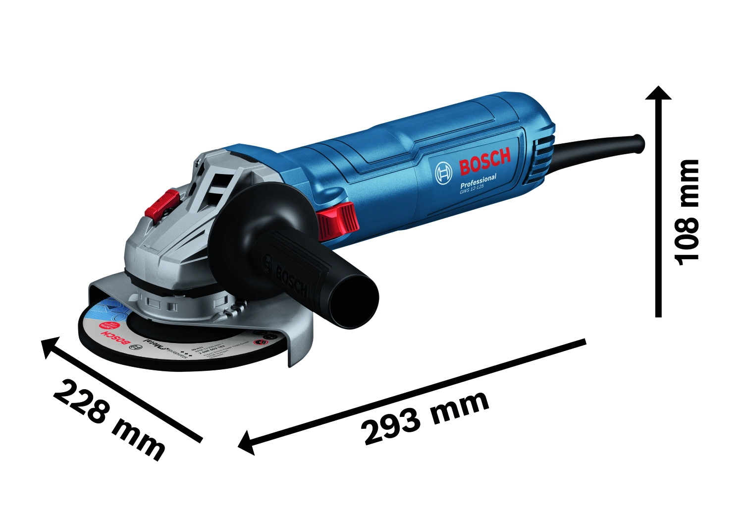 Bosch Professional GWS 12-125 06013A6104 Haakse slijper 125 mm 230 V