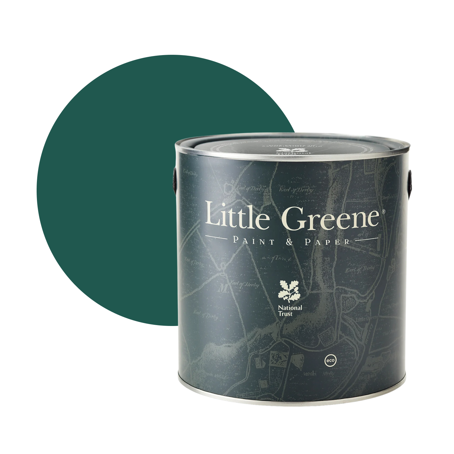 Little Greene Intelligent Satin - Mid Azure Green No. 96 - 2,5L
