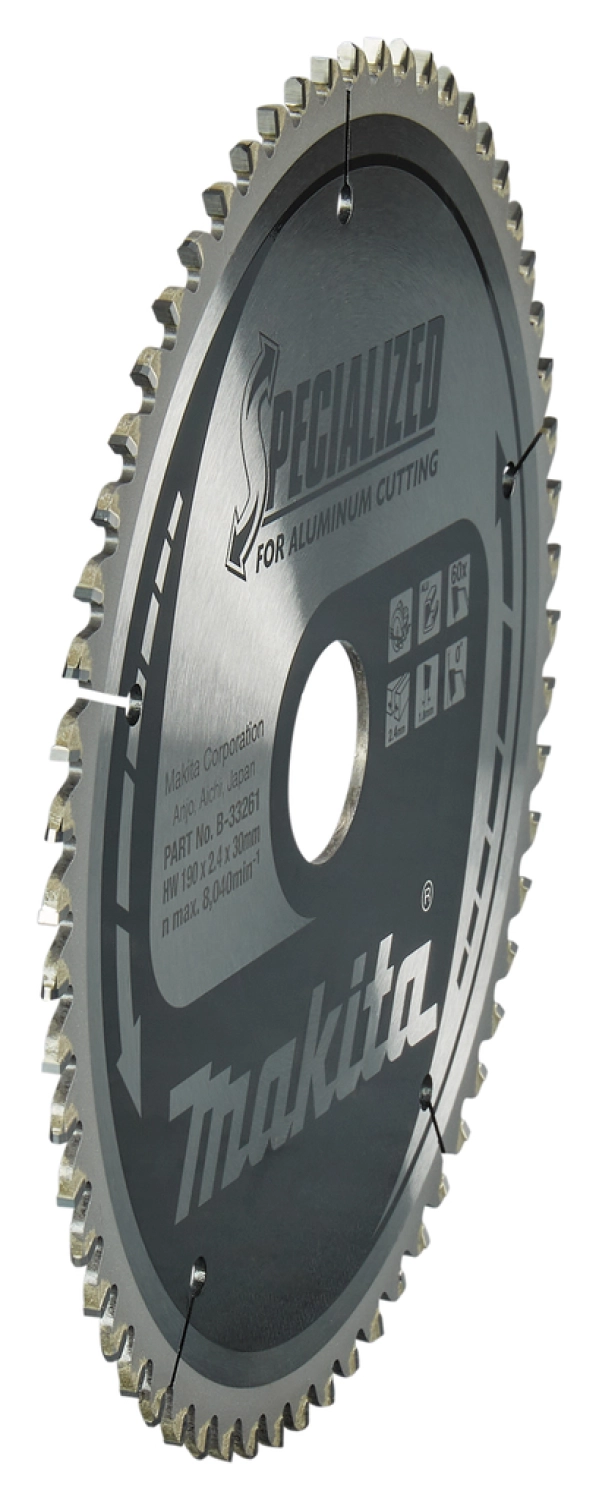 Makita B-33261 Specialized Cirkelzaagblad 190x30x2,4 60T - Aluminium