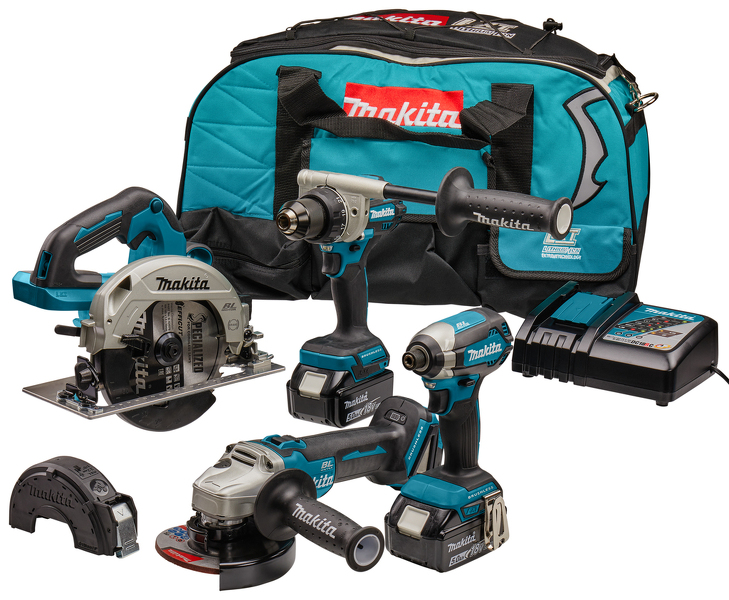 Makita DLX4156TX1 LXT 18V Li-Ion Accu Combiset (2x 5,0 Ah Accu) In Tas