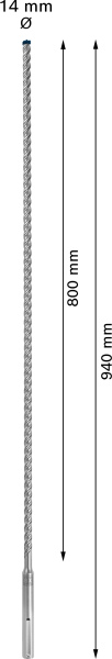 Bosch 2608900210 EXPERT Hamerboor SDS Max-8X - 14x800x940mm - Detailed view of the product
