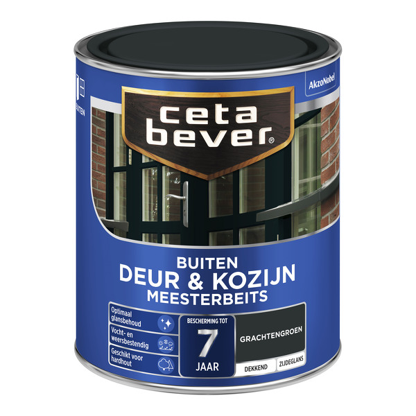 CetaBever Buiten Deur & Kozijn Meester Beits - Zijdeglans - Gracht Groen - 750 ml