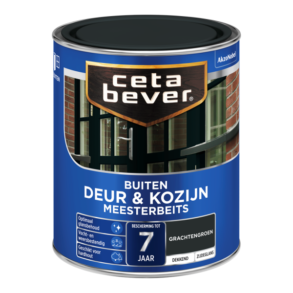 CetaBever Buiten Deur & Kozijn Meester Beits - Zijdeglans - Gracht Groen - 750 ml