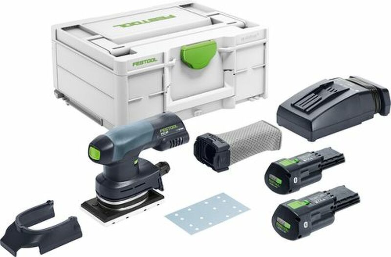 Festool RTSC 400 3,0 I-Plus 18V Li-Ion Accu Vlakschuurmachine Set (2x 3,0Ah) In Systainer - 80 X 130 Mm EAN: 4014549415573