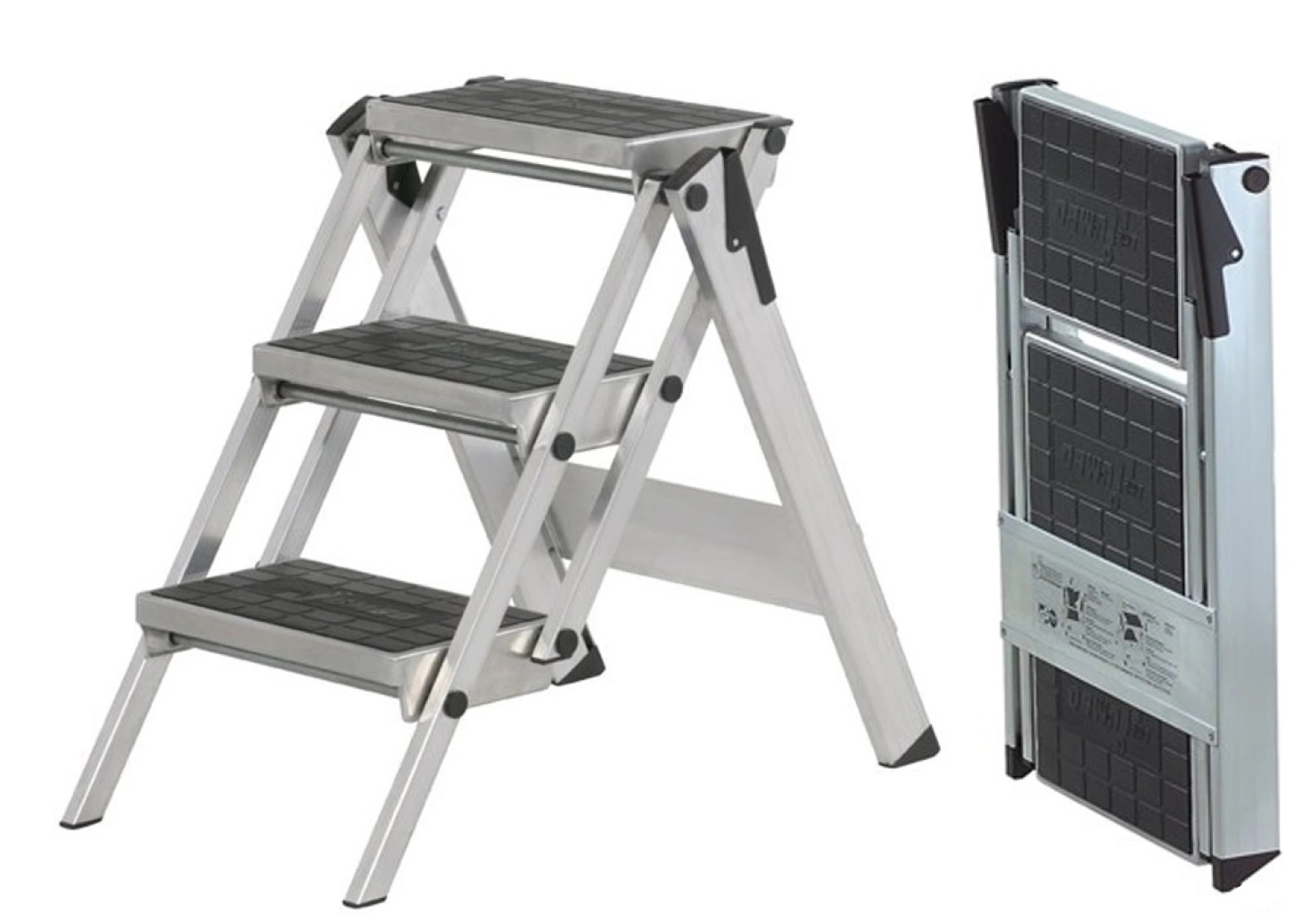 Little Jumbo 1313650300 Trap - Enkel - Aluminium - 3 Treden Kunststof - Max. Werkhoogte 2.70 M.