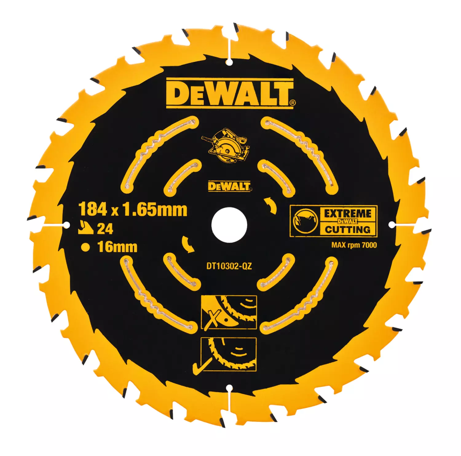 DeWALT DT10302 Extreme Cirkelzaagblad - 184 X 16 X 24T thumbnail 2