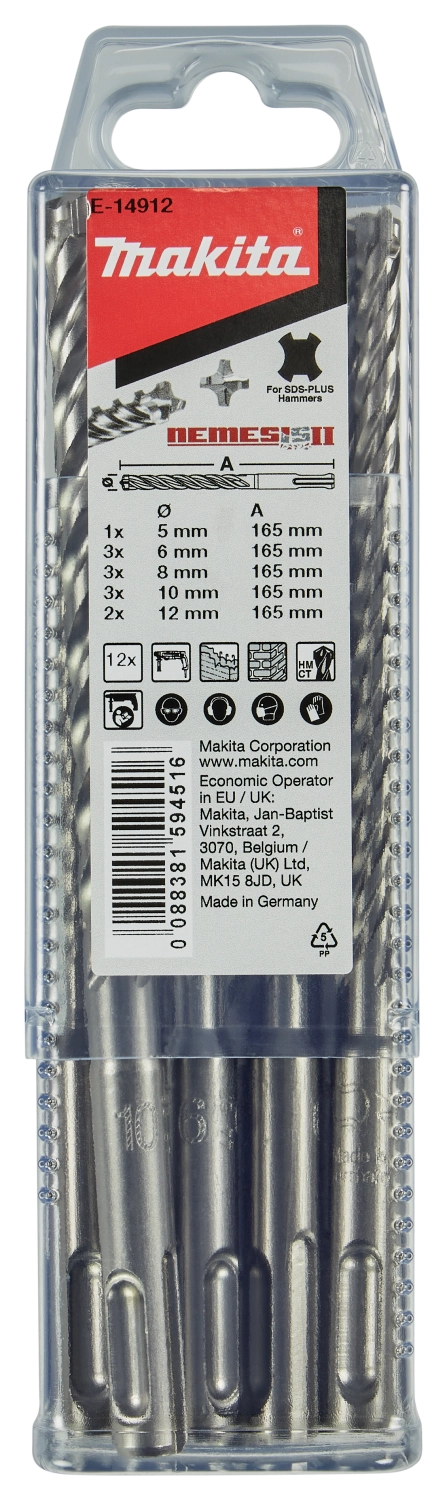 Makita E-14912 12-delige SDS-plus Betonborenset