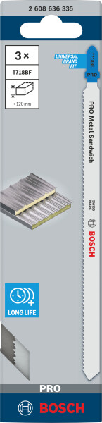 Bosch 2608636335 / T 718 BF BiM Decoupeerzaagblad Flexible - Sandwich Materiaal (3st) - Detailed view of the product
