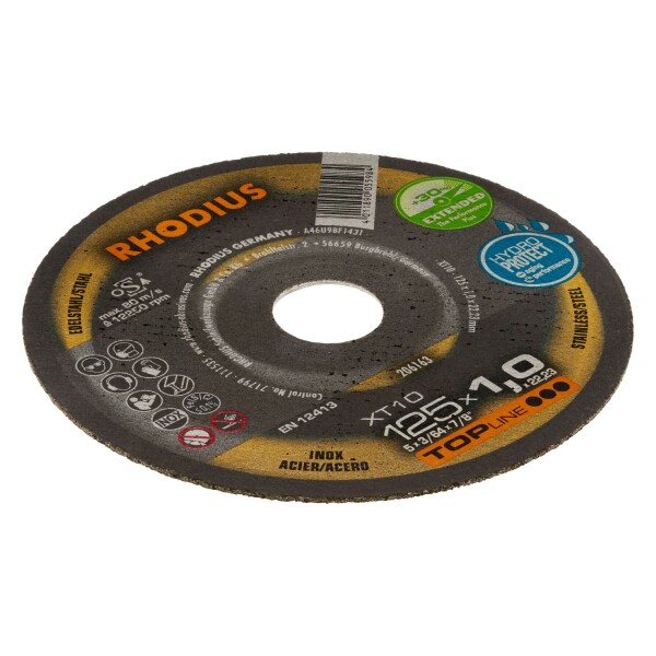 Rhodius 206163 XT10 TOPline Lll Doorslijpschijf Extra Dun 125 X 22,23 X 1,0mm (50 St) - Detailed view of the product