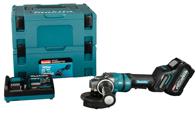 Makita GA050GT101 Haakse Slijper Set In Mbox - 36V Accu 125mm Veiligheidsschakelaar