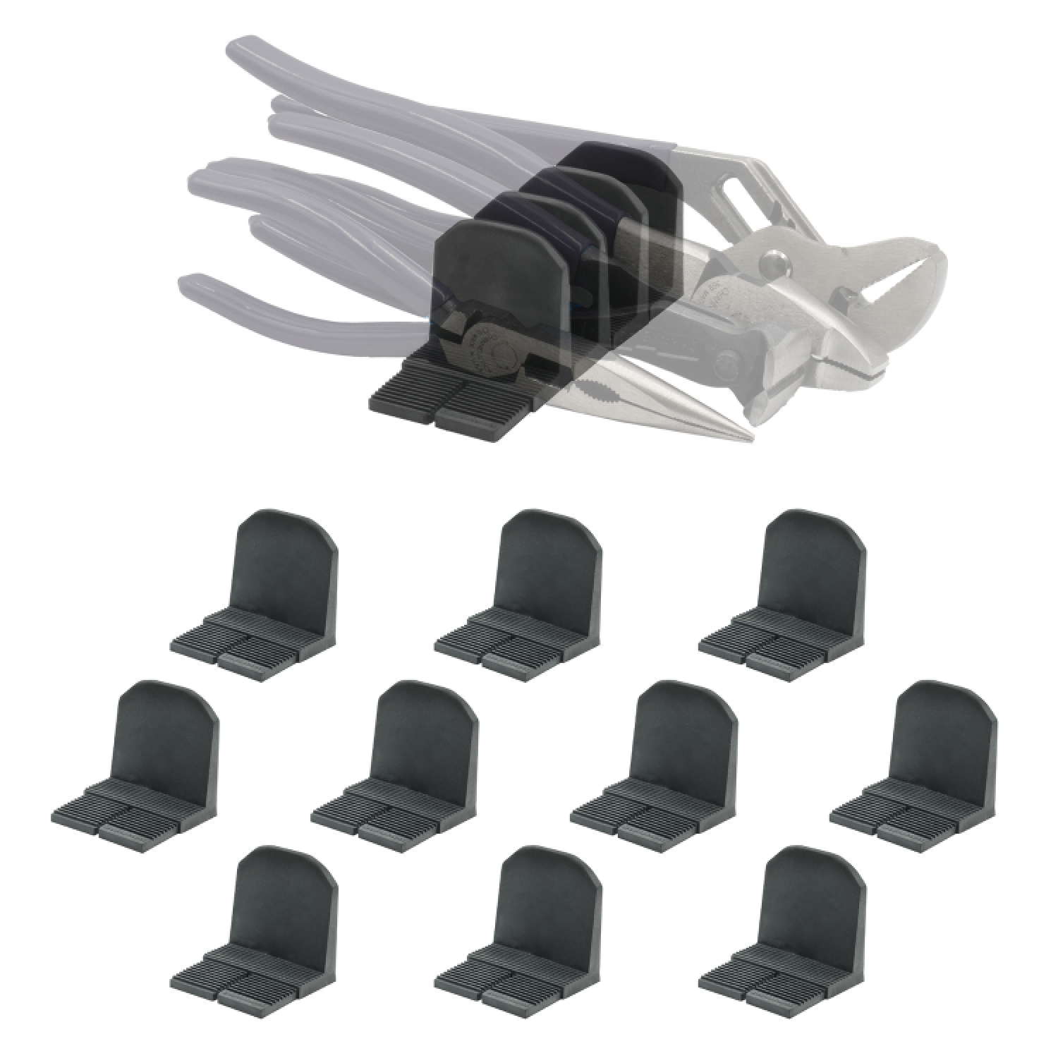 StealthMounts DHSP-PL-10 Drawer Hive Tangenhouder Voor Ladekast - Zwart - 10 Stuks